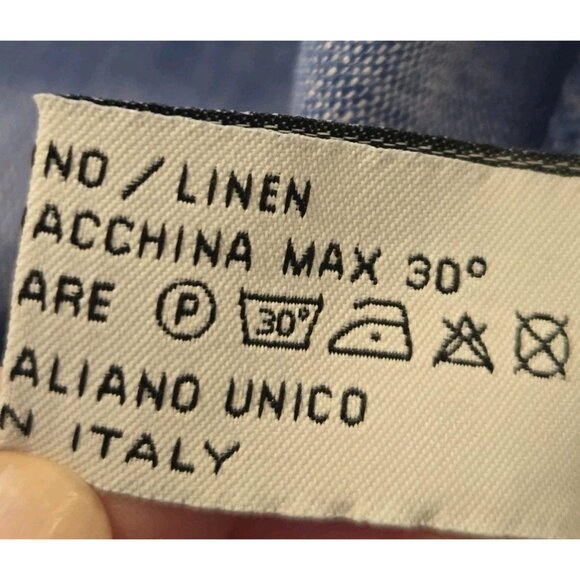 Idillio Positano Blue Chambray 100% Linen Blazer Jacket M New Womens Italy - Picture 7 of 7